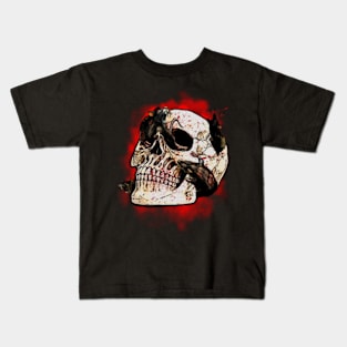 Macabre Elegance: Unleash the Dark Intrigue with Our Skull and Rats Covered T-Shirt! Kids T-Shirt